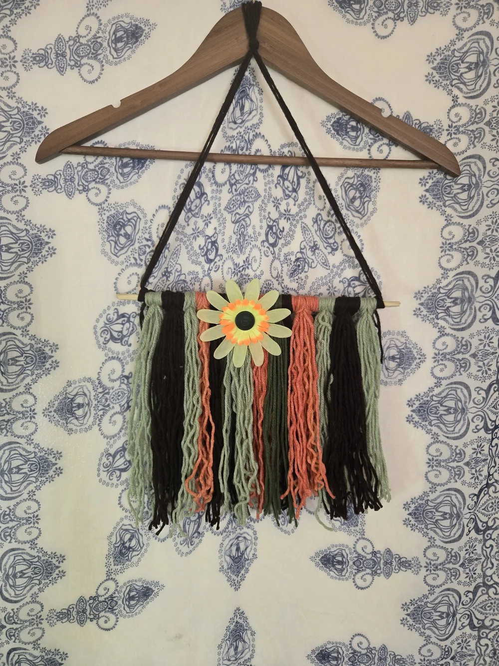 4/$15 Sunflower Grandma Home Decor Handmade Green, Orange Brown Wall Hanging